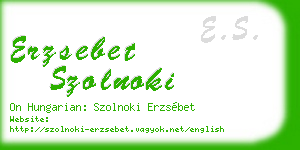 erzsebet szolnoki business card