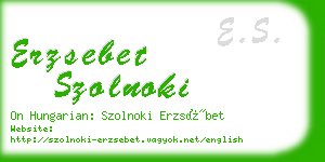 erzsebet szolnoki business card